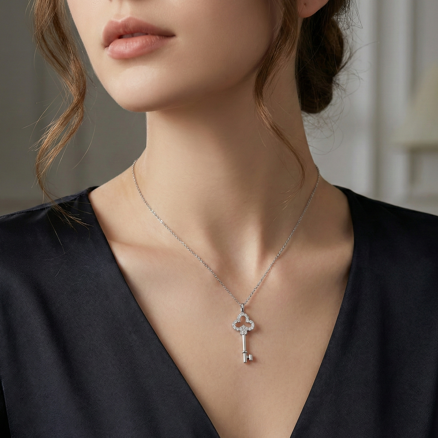 Diamond Key Necklace