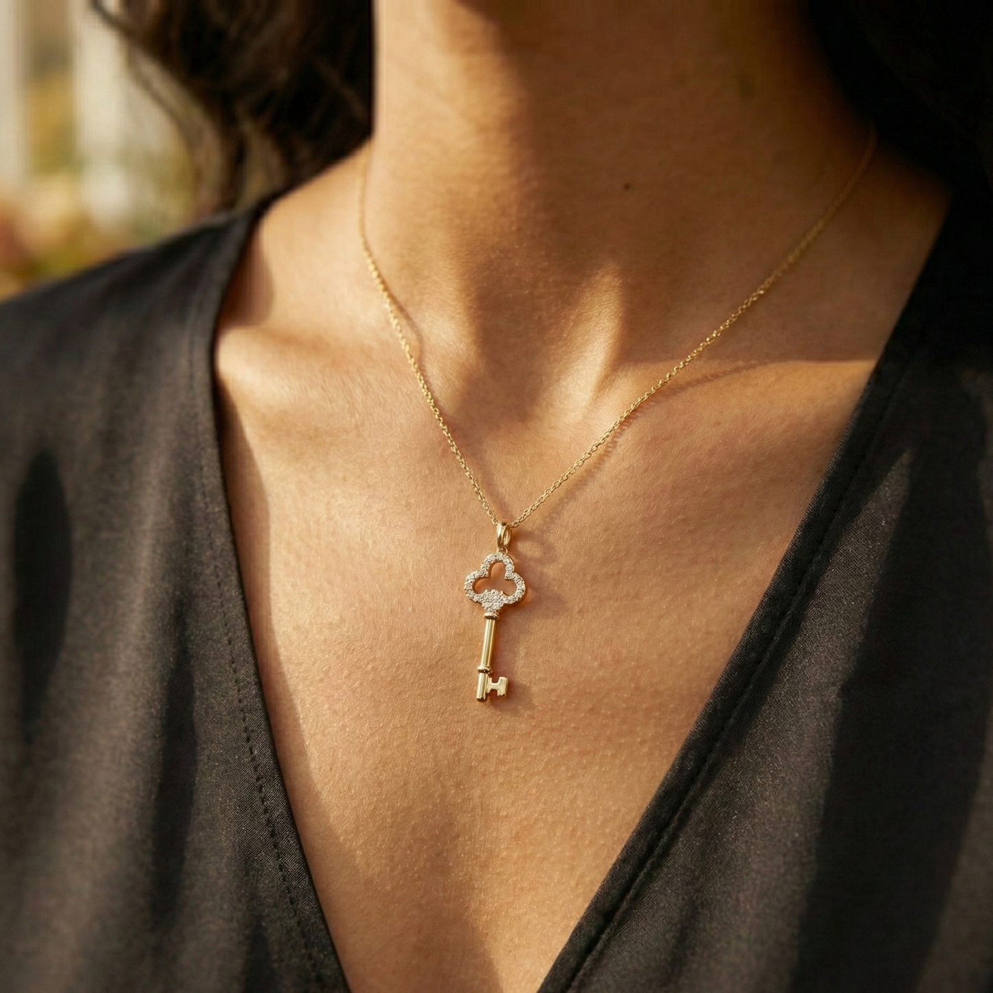 Diamond Key Necklace